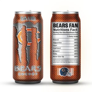 Chicago Bears Personalized Energy Drink Style Fan Nutrition Facts Can Tumbler Chicago Bears Personalized Energy Drink Style Fan Nutrition Facts Can Tumbler