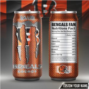 Cincinnati Bengals Custom Energy Drink Style Personalized Name Can Tumbler