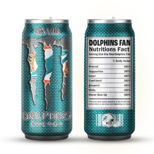 Custom Miami Dolphins Fan Nutrition Facts Energy Drink Can Tumbler Custom Miami Dolphins Fan Nutrition Facts Energy Drink Can Tumbler
