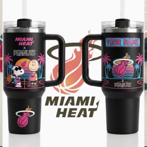 Custom Miami Heat Peanuts Snoopy & Charlie Brown Vice City Style 40oz Tumbler