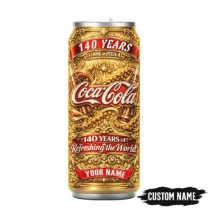 Custom Name 140 Years of Coca Cola Golden Anniversary Can Tumbler Custom Name 140 Years of Coca Cola Golden Anniversary Can Tumbler