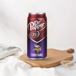 Custom Name Minnesota Vikings Dr Pepper Football Fan Drink Wrap Can Tumbler