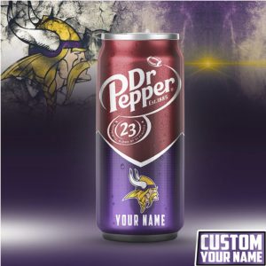 Custom Name Minnesota Vikings Dr Pepper Football Fan Drink Wrap Can Tumbler