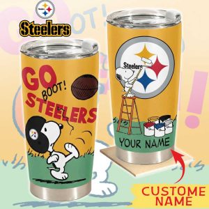 Custom Name Snoopy Pittsburgh Steelers Go Steelers Tumbler