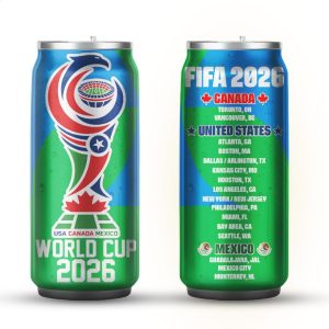FIFA World Cup 2026 USA Canada Mexico Host Cities Commemorative Can Tumbler FIFA World Cup 2026 USA Canada Mexico Host Cities Commemorative Can Tumbler