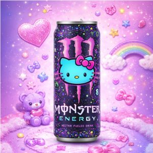 Hello Kitty x Monster Energy Galaxy Nectar Fueled Drink Can Tumbler