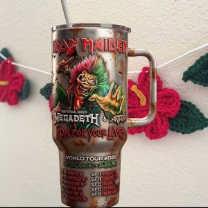 Iron Maiden World Tour 2026 Run For Your Lives Megadeth Anthrax Tumbler