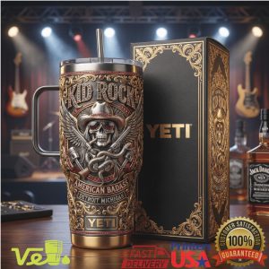 Kid Rock “American Badass” Detroit Michigan Skull Pistons Tumbler
