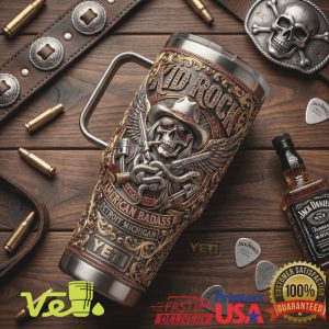 Kid Rock “American Badass” Detroit Michigan Skull Pistons Tumbler