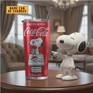 Personalized Denver Broncos Snoopy Coca Cola Limited Edition Vacuum Insulated Tumbler