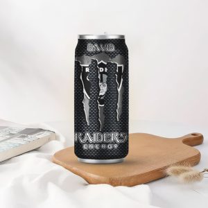 Personalized Las Vegas Raiders Fan Nutrition Facts Energy Drink Can Tumbler
