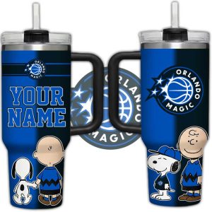 Personalized Orlando Magic Snoopy and Charlie Brown 40oz Tumbler