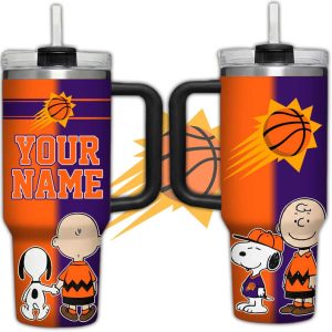 Personalized Phoenix Suns Snoopy and Charlie Brown 40oz Tumbler