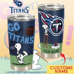 Personalized Tennessee Titans Snoopy Painting Logo Tumbler