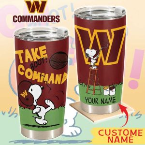 Personalized Washington Commanders Snoopy Take Command Tumbler