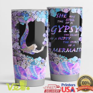 Purple Glitter Mermaid Gypsy Soul Hippie Spirit 20oz 30oz Tumbler