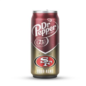 San Francisco 49ers Custom Dr Pepper Style Soda Can Tumbler with Your Name San Francisco 49ers Custom Dr Pepper Style Soda Can Tumbler with Your Name