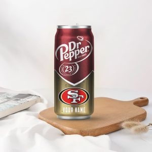 San Francisco 49ers Custom Dr Pepper Style Soda Can Tumbler with Your Name