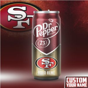 San Francisco 49ers Custom Dr Pepper Style Soda Can Tumbler with Your Name