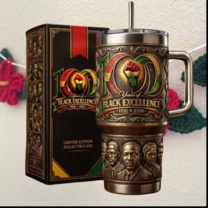 100 Years of Black Excellence 1926 2026 MLK Rosa Parks History Commemorative Tumbler