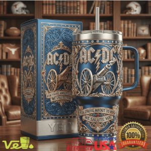 AC DC For Those About To Rock Cannon Blue 40oz Tumbler