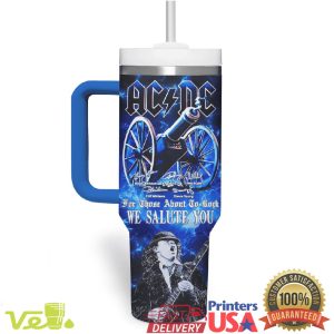 AC DC Thunderstruck For Those About To Rock Custom Fan 40oz Tumbler