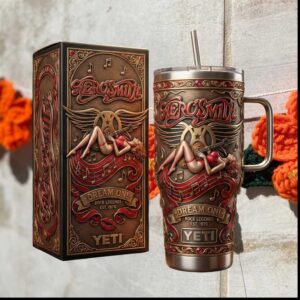 Aerosmith Dream On Rock Legends Est 1970 Pinup Retro Classic Rock Gift Stainless Steel Insulated Tumbler