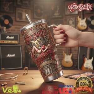 Aerosmith Dream On Rock Legends Winged Logo Embossed Tumbler