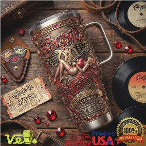 Aerosmith Dream On Rock Legends Winged Logo Embossed Tumbler