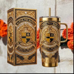 Alpha Phi Alpha 1906 Fraternity Luxury Gold Edition 40oz Tumbler with Gift Box
