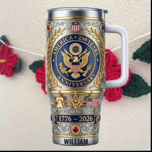 America 250 Years 1776 2026 Sestercentennial Anniversary Personalized William Gift Tumbler