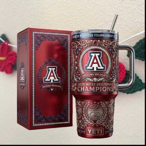 Arizona Wildcats 2026 West Regional Champions March Madness Tournament Run Yeti Style Tumbler