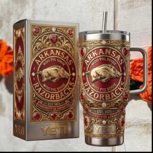 Arkansas Razorbacks University University Woo Pig Sooie College Stainless Steel Insulated Tumbler