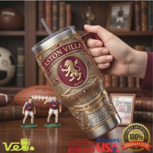 Aston Villa FC Pride Of Birmingham Est 1874 Football Club Fans Stainless Steel Insulated Tumbler