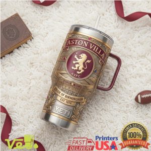Aston Villa FC Pride of Birmingham Est 1874 Lions Crest 40oz Tumbler