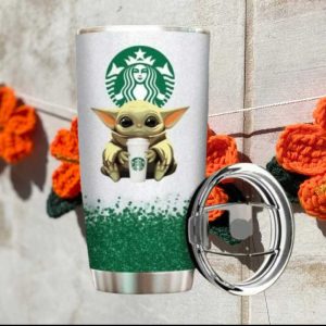Baby Alien Green Sparkle Coffee Tumbler Starbucks Style Parody Drinkware