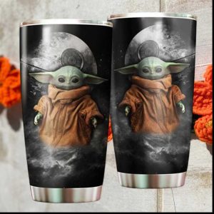 Baby Yoda Grogu Star Wars Galactic Night Sky Stainless Steel Tumbler