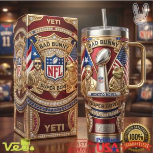 Bad Bunny Benito Bowl NFL Super Bowl 40oz Tumbler Puerto Rico Pride Embossed Design Tumbler