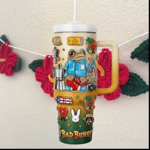 Bad Bunny Puerto Rico Coqui Frog & Tropical Summer 40oz Tumbler