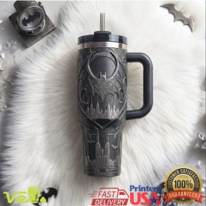 Batman Dark Knight Gothic Gotham City 40oz Embossed Tumbler