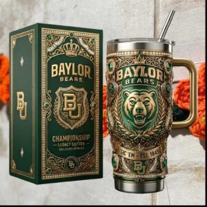 Baylor Bears Championship Legacy Edition Collegiate Detailed 1845 Vintage 20oz Alumni Gift Stainless Steel Insulated Tumbler
