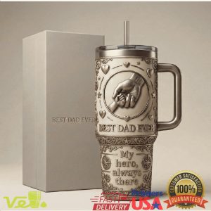 Best Dad Ever My Hero Hand Holding Commemorative 40oz Father’s Day Tumbler