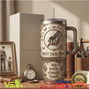 Best Dad Ever My Hero Hand Holding Commemorative 40oz Father’s Day Tumbler
