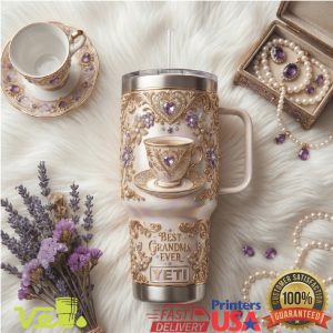 Best Grandma Ever Ornate Lace Jewel 40oz Tumbler