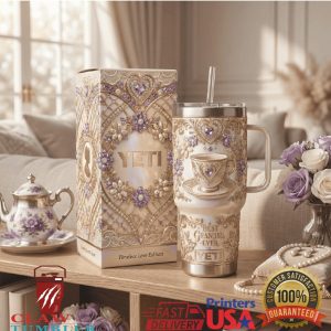 Best Grandma Ever Timeless Lavender Tea Cup Edition 40oz Tumbler