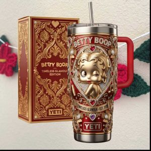Betty Boop Timeless Glamour Edition Luxury Gold & Red 40oz Tumbler