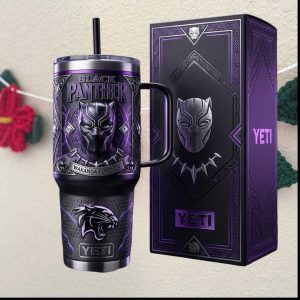 Black Panther Wakanda Forever Purple & Chrome Luxury 40oz Tumbler