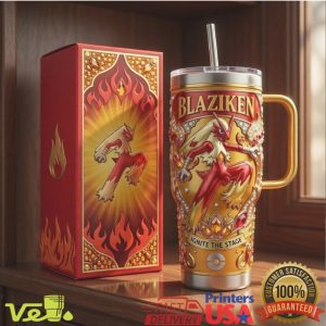Blaziken Ignite the Stage Pokémon Inspired Sculpted 40oz Tumbler