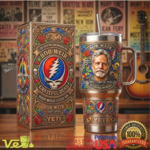 Bob Weir Grateful Dead In Loving Memory 1947 2026 Tribute Band Stainless Steel Insulated Tumbler
