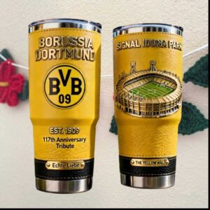 Borussia Dortmund BVB 09 117th Anniversary Tribute Signal Iduna Park Leather Tumbler